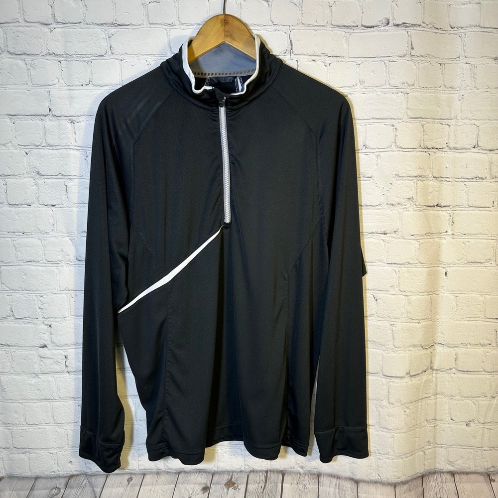 Zero Restriction Mens Tour Series Quarter Zip Golf Pullover Black White Size‎ M